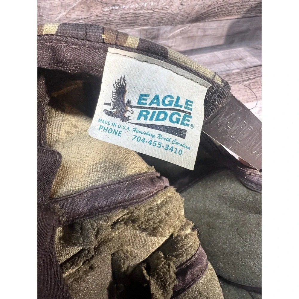 Vintage Eagle Ridge SnapBack Camo Hat Made In‎ USA Levi Garrett Chewing Tobacco